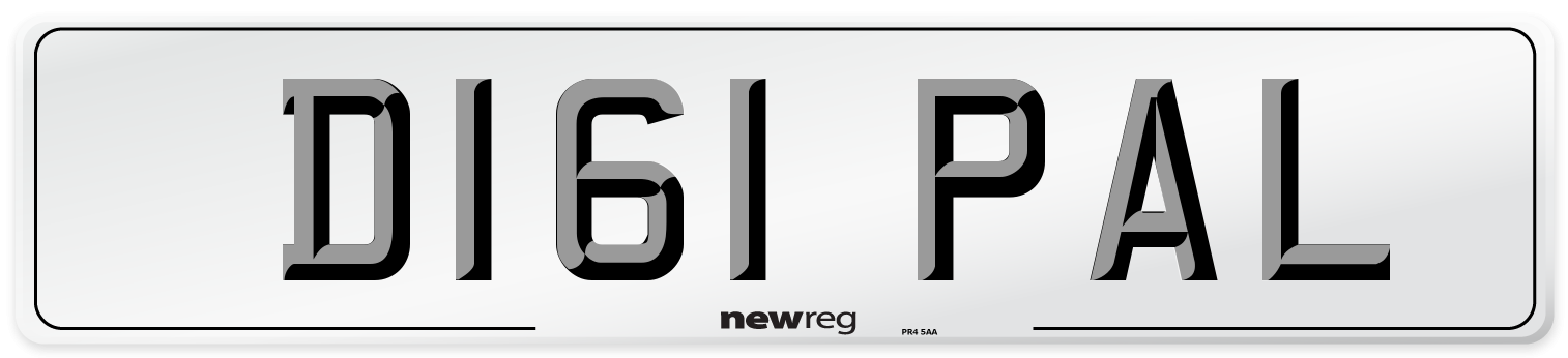 D161 PAL Number Plate from New Reg